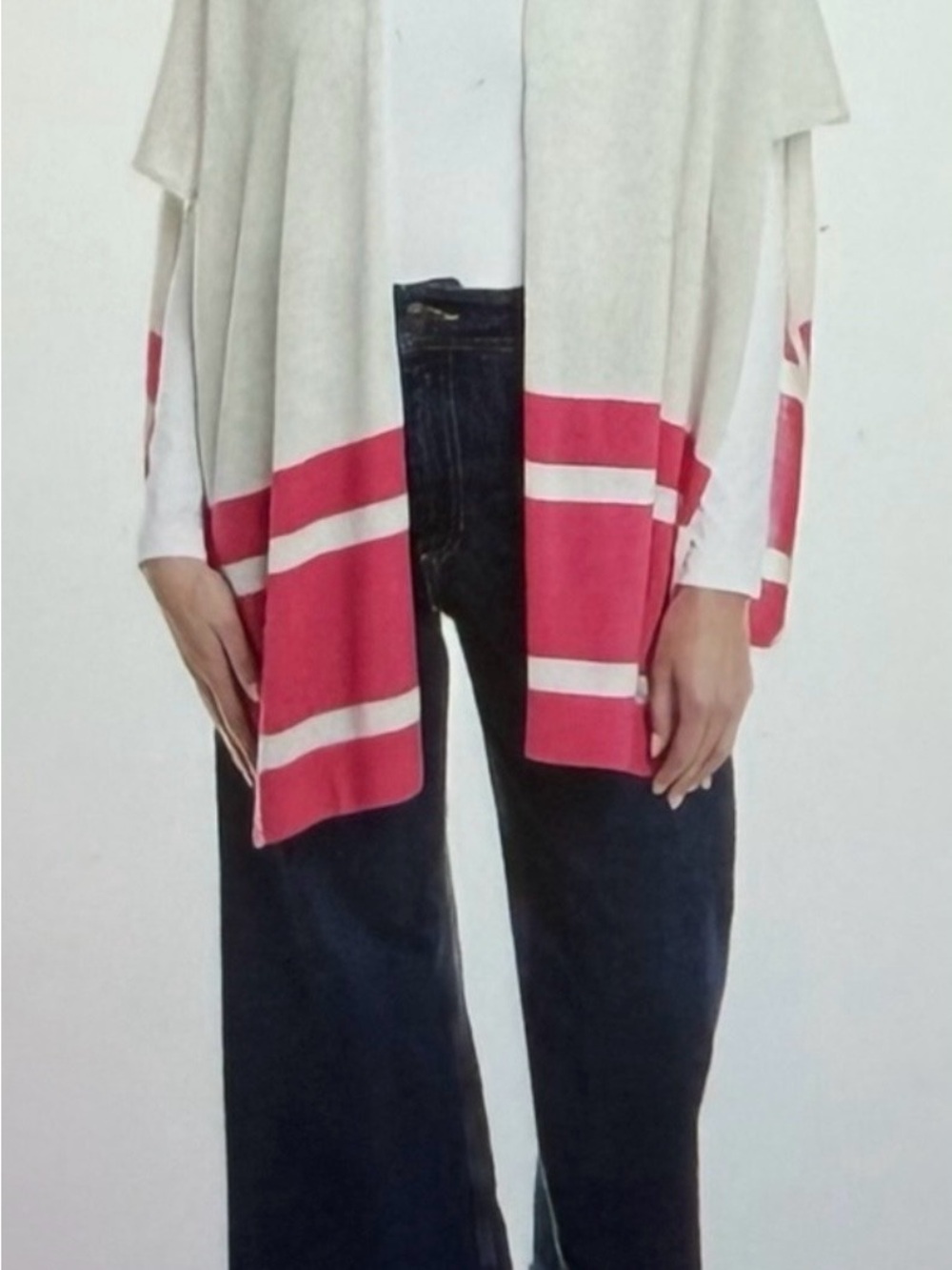 St. John  Wool Wrap Cape Dove gray/flamingo